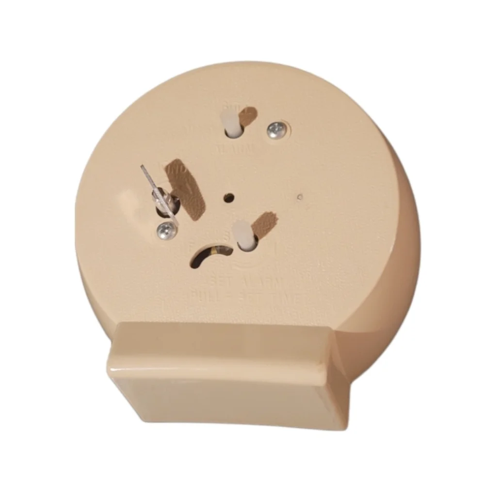 Westclox MCM Cream and Blue Glow in The Dark Wind‎ Up Travel Alarm Clock
